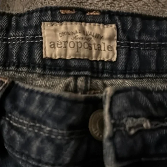 Aeropostale Blue Jean Shorts Cuffed Hem - Picture 5 of 6